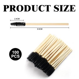 100 Small Eyelash Brushes, Bamboo Handle Spiral Eyelash Brush, Eyelash Combing Tool, Travel Convenient Eyelash Brush, Makeup Gadget