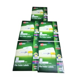 Avery 5 pack Avery 8366 2/3 inch x 3-7/16 inch File Folder Labels - 3,750 total