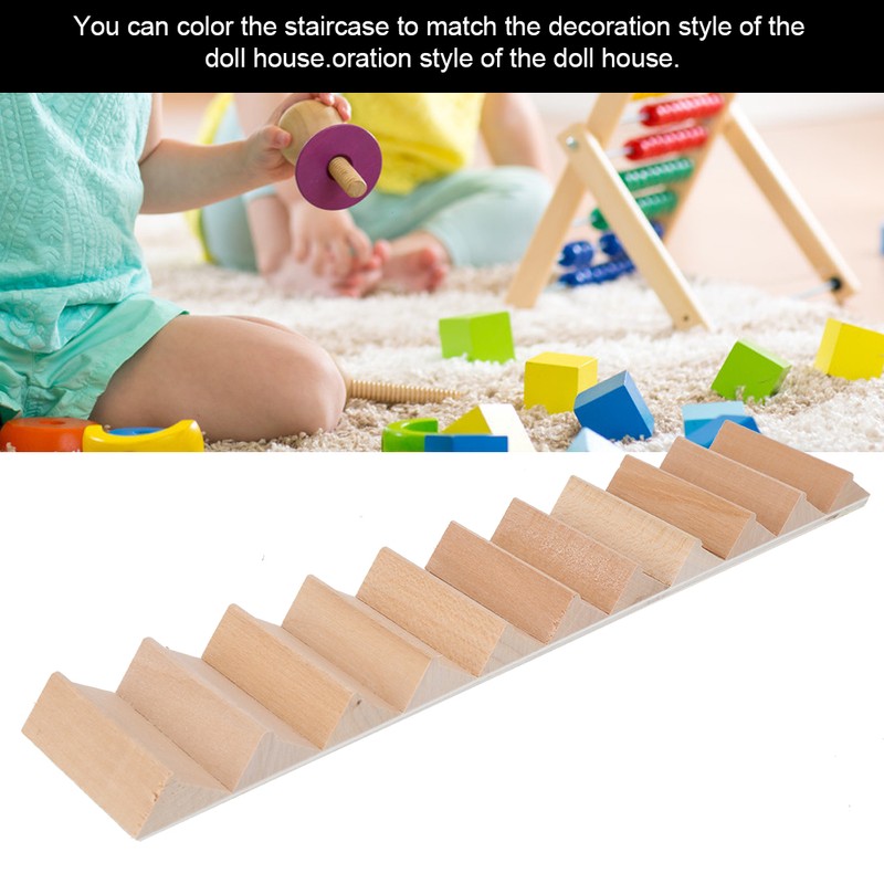 1:12 Miniature Wood Staircase DIY Step Stair Crafts Decorative Dollhouse