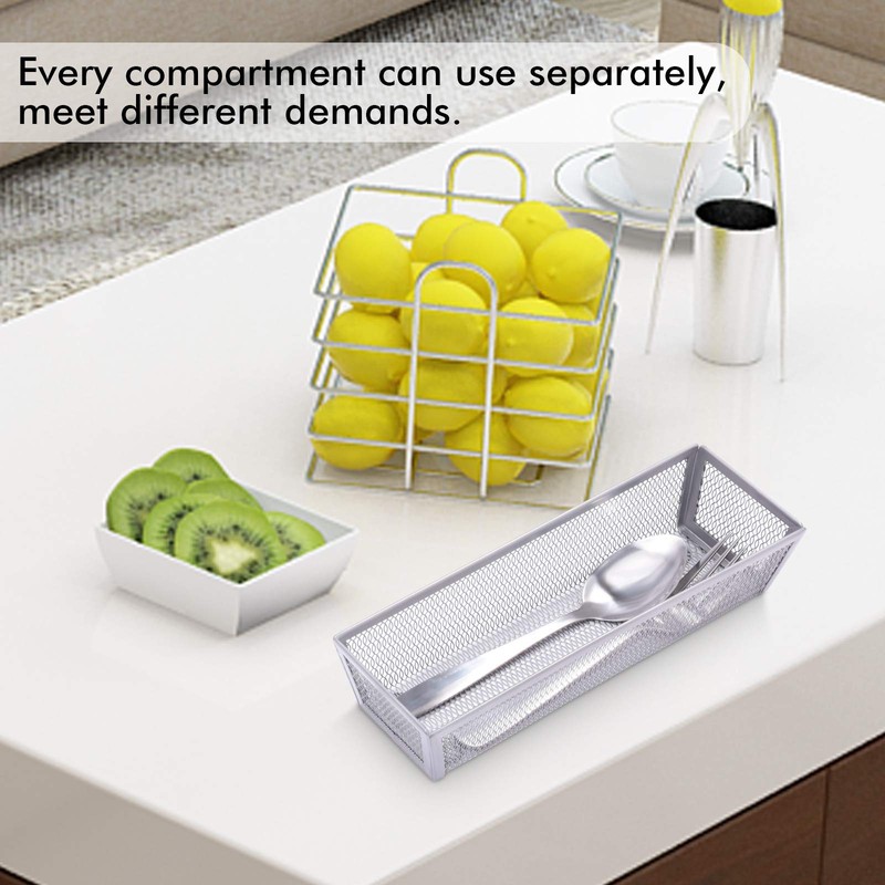WuGeShop Mesh Silverware Tray Drawer Organizer, Kitchen Utensils Flatware with