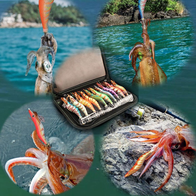 Squid Fishing Set, 3.0, No. 3.5, Set of 10, Flash