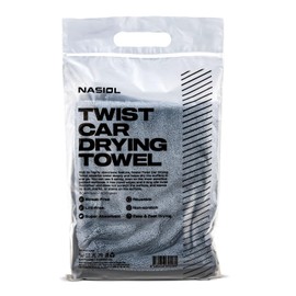 Nasiol Twist Car Drying Towel - Microfiber EVO Car Towel - Soft Banded Edges - Highly Absorbent - Dual Sided - Safe for Car Paint - Easy Dry - 50x60 Cm, 600 GSM
