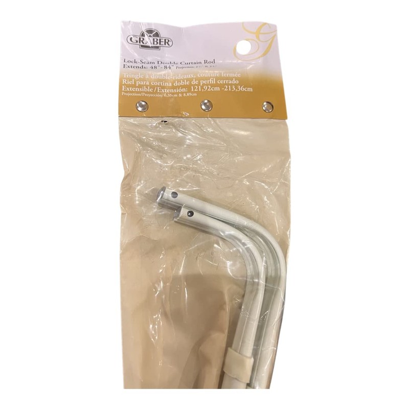 Spring Window Fashions Double Lock Seam Curtain Rod, 48 to