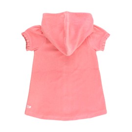 RuffleButts Girls Terry Knit Full-Zip Swim Cover-Up Dress - Bubblegum Pink, 3T