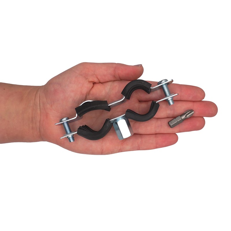 SKIR'CO Double Pipe Carrier with Rubber Lining for 15-19 mm