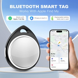Air Tags-1 Pack Item Finder Work for Apple Find My (iOS Only) APP Tracker Tags for Keys, Luggage, Backpack, Black (Not for Android)