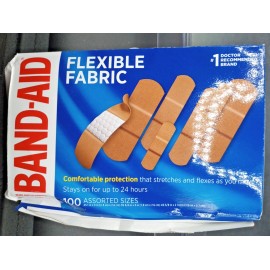 BAND-AID 1 PK) Band-Aid Brand Adhesive Bandage Flexible Fabric - Assorted Sizes - 100 Ct.