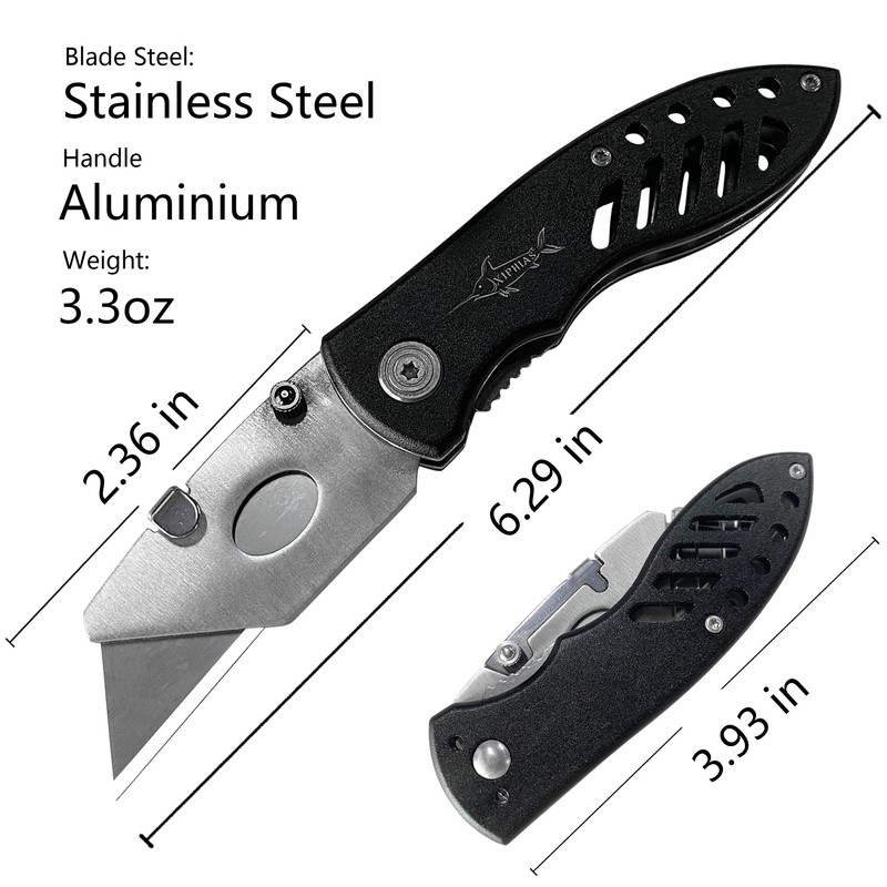 XIPHIAS Professional 4 Folding Utility Knife - Premium Heavy Duty