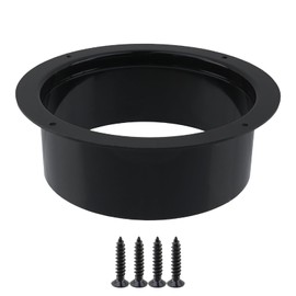 Geesatis 6 Inch Duct Connector Flange,ABS Straight Pipe Flange,Dust Collection Fittings Dryer Vent Connector Flange for Heating Cooling Ventilation System, Black,1Pcs
