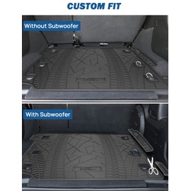 JOYTUTUS Cargo Mat fits 2018-2025 Wrangler JL 4X4 with OEM Subwoofer, All-Weather Guard Trunk Mat Cargo Liners Heavy Duty Waterproof Odorless Durable for Wrangler JL 2018-2025 4 Door - NOT FIT 4XE