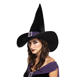 Morris Elegant Witch Hat (Black/Purple) Adult Accessory