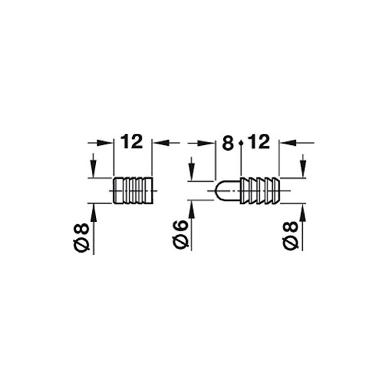Model Rail Chromatized Steel Baseboard Alignment Dowels for Ø 8
