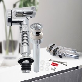 HLBATH Washbasin Installation Accessories 4-Piece Set Wall Trap Overpop-Up Valve bolt