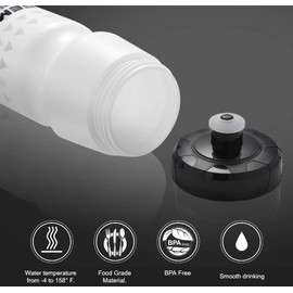 GEMFUL Bike Water Bottle BPA Free 750 ml 2 Pack for Sports Outdoor 2 Pack Black