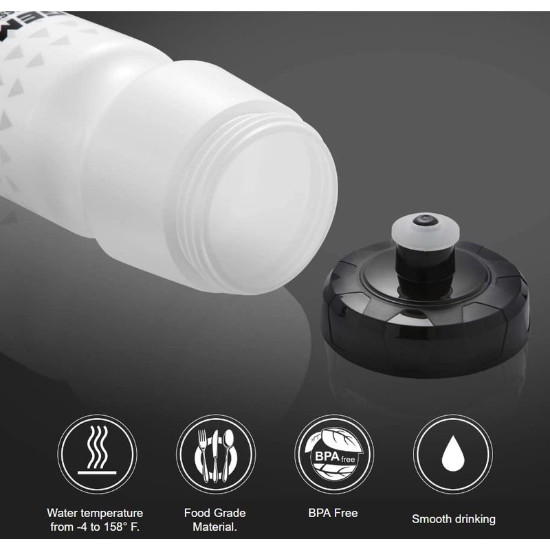 GEMFUL Bike Water Bottle BPA Free 750 ml 2 Pack