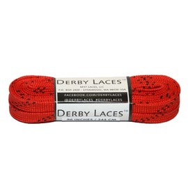 Derby Laces Red 96 Inch Waxed Skate Lace for Roller Derby, Hockey and Ice Skates, and Boots