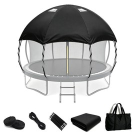 12FT Dome Trampoline Canopy Cover for Backyard Round Trampolines