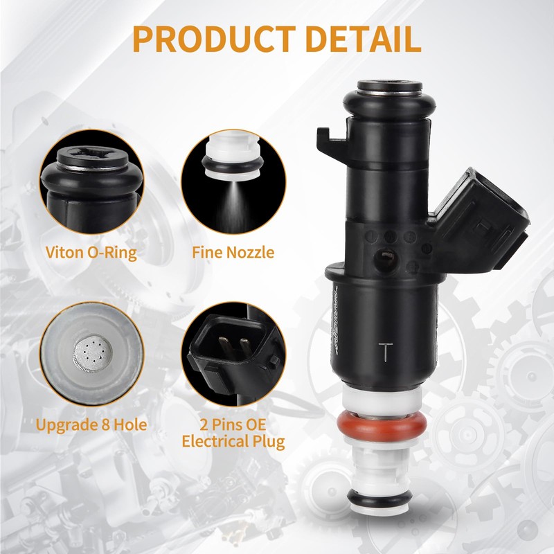 4PCS Fuel Injectors 8 Holes Compatible with Acura RSX 2005-2006,