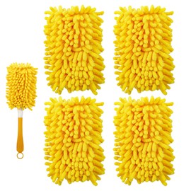 Yicotira Reusable Duster Refill Compatible with Swiffer Hand Duster - 360 Heavy Duty Dusters Refills - Microfiber Ceiling Fan Duster for Swiffer Dusters Extended Handle, 4 Pack(Handle is Not Included)
