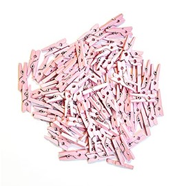 100 Mini wooden pegs (Light Pink)