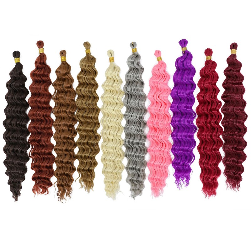 Eerya Long Curly Braiding Hair 18 Inch 4 Packs Deep