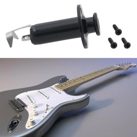 LT Easiyl 2Pcs Acoustic Electric Guitar Bass Mono Endpin Output Jack with Screw Button Jack Socket Suitable for 6.35mm Plugs Cylinder Jack(Black)