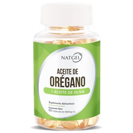 OREGANO OIL | Natgel Aceite de Orégano con Vitamina E y Aceite de Oliva - 90 Softgels | Suplemento Alimenticio Natural de Alta Pureza
