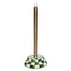 MACKENZIE-CHILDS Enamel Toilet Tissue Storage, Decorative Toilet-Paper Holder Stand for Bathroom, Green-and-White Emerald Check