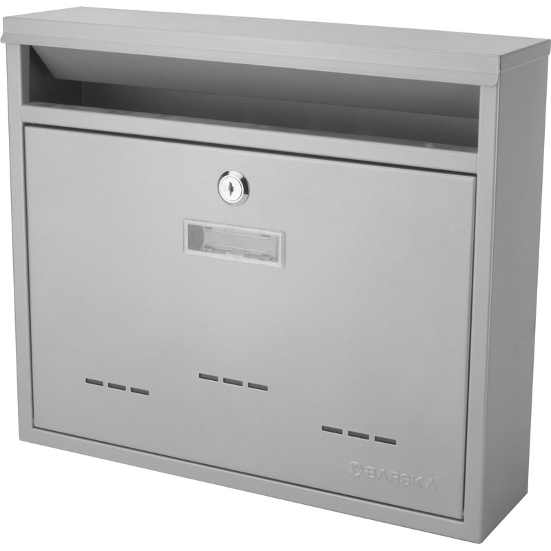 BARSKA CB13252 Locking Wall Mount Mailbox, Grey, Medium, 3.6" x