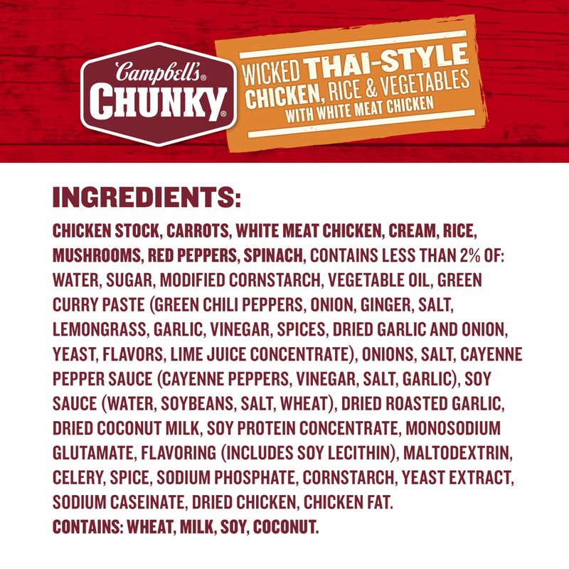 Campbell's Chunky Soup, Wicked Thai-Style Chicken with Rice and Vegetables