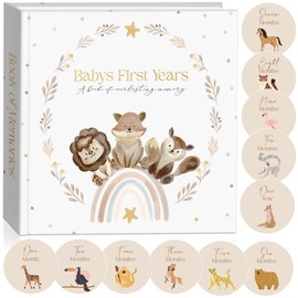 Baby Book Keepsake for Boys and Girls, Timeless First 5 Years Baby Book, Milestone Book Record First Years Journal, 110 Pages Hardcover Baby Books from Birth with Milestone Cards, Baby Memory Book