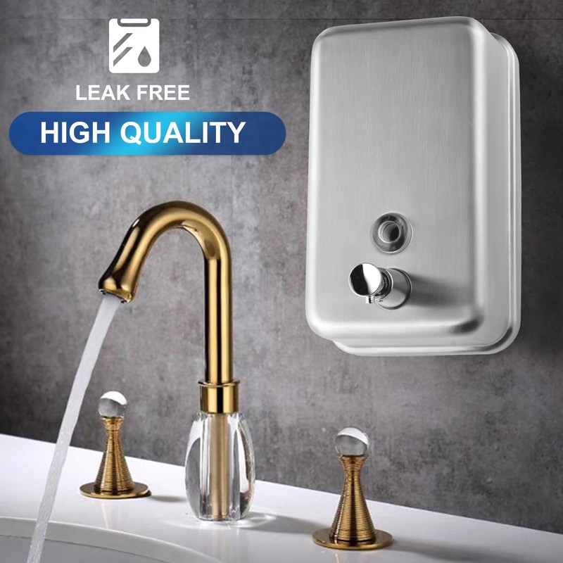 VANNSOO Commercial Wall Mount Stainless Steel Soap Dispenser, Corrosion Proof
