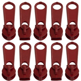 AERZETIX - C62831-pack of 10 sliders no. 5 non-lockable for zips spiral - colour: dark red - made of metal - for skirts, dresses, leather goods and cushions