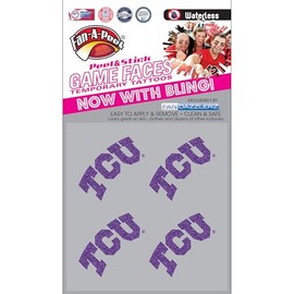 FAN-A-Peel Texas Christian U Glitter Peel & Stick Waterless Multi-Use Temporary Tattoos