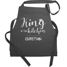 Geschenk mit Namen personalisiert by Shirtracer - Apron - Cooking Apron Men - King of the Kitchen with Name, 2 anthracite