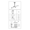GARDINIA Universal Ceiling Support Open for Diameter 16 mm Stainless