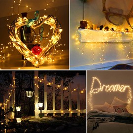 Moobibear Ultra Long LED String Lights 164ft 500 LEDs Copper Wire Lights, UL Listed Plug in Warm White Fairy Lights with ON/Off Switch for Bedroom Patio Wedding Party Valentines Day Decor