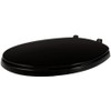 Centoco Black Round Toilet Seat, Residential, Top Mount Plastic Hinge,