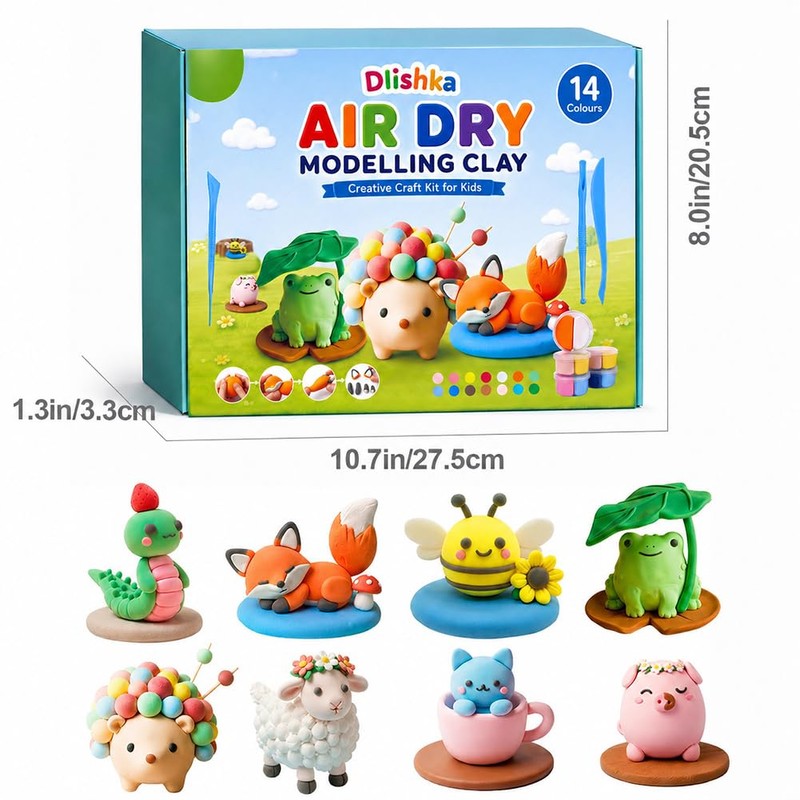 12PCS Air Dry Clay Kit Creative Arts for Adults &