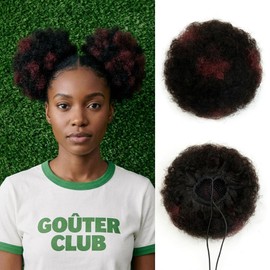 ISHEENY Coda di cavallo, capelli umani, con coulisse, coda di cavallo, capelli corti e ricci, chignon con clip