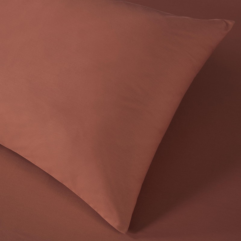 Chezmoi Collection Solid Terracotta 250TC 100% Cotton Twill Bed Sheet