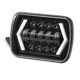 Leapiture Square Headlight 5 x 7 Inch Low Beam Car Headlight with LED Turn Signal Light for Jeep Vehicles