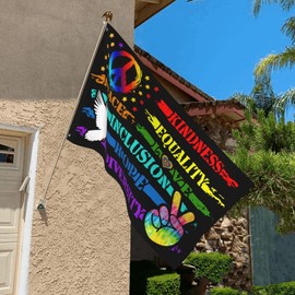 Kindness Peace Equality Love Inclusion Hope Diversity Flag 3x5ft Garden Yard Flag Banner Indoors Outdoors Perfect Decoration