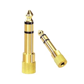GMCELL Audio Adapter 6.35mm to 3.5mm Aux: Gold Plated Stereo 1/4 Inch to 1/8-inch TRS Converter