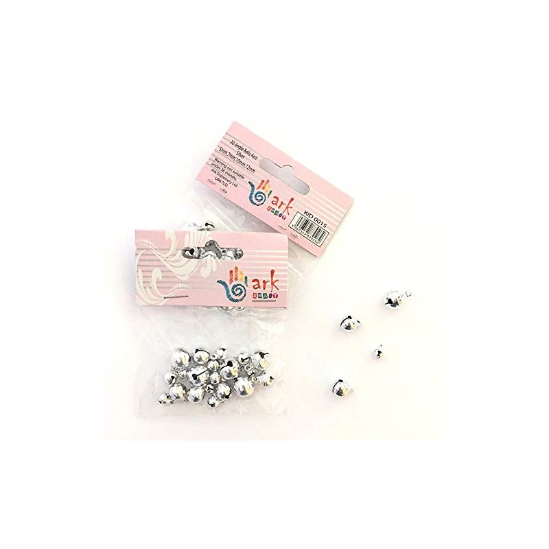 arkCRAFT 2 X Craft Jingle Bells 20 Pack Silver Asst