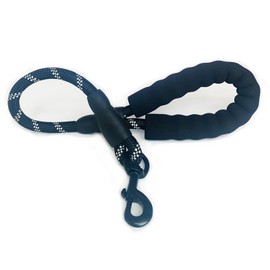 Easy Control with Short Dog Leash for Climbing Training Walking and Guiding Blind, 2 Feet Nylon Dog Leash, Strong Leash with Highly Reflective Threads for Medium Large Heavy Duty Dog Leads (Black)