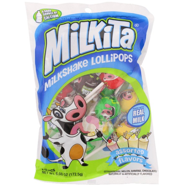 Unican Milkita Assorted Milk Lollipop 15 pcs 6.08 oz