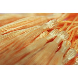 BetterJonny 100 Pieces Mini Tassels - Bright Gold Silky Handmade Bookmarks for DIY Craft Supplies and Home Decor