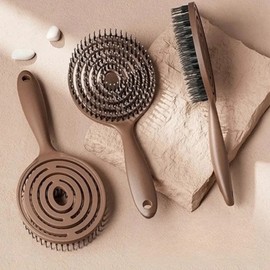 Paddle Hair Brush Detangling Comb Whirlpool Open Elastic Brush Caramel / 패들 헤어 브러쉬 엉킴방지빗 회오리 오픈 탄성 부러쉬 카라멜