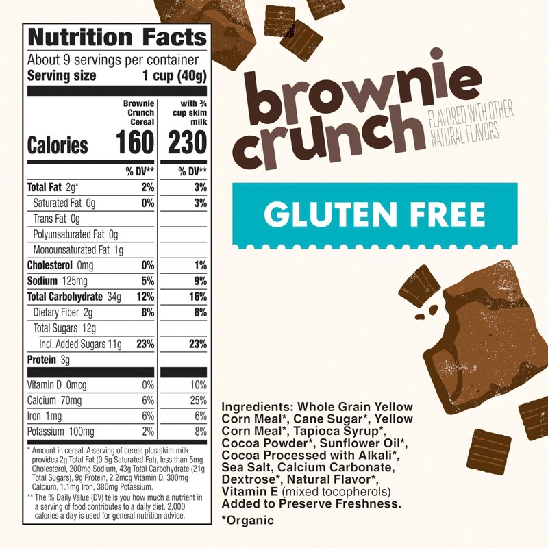 Cascadian Farm Organic Brownie Crunch Cereal, Gluten Free, Whole Grain
